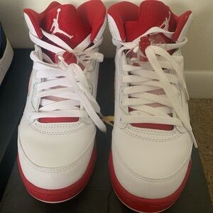 Jordan Kids Red and White Sneakers